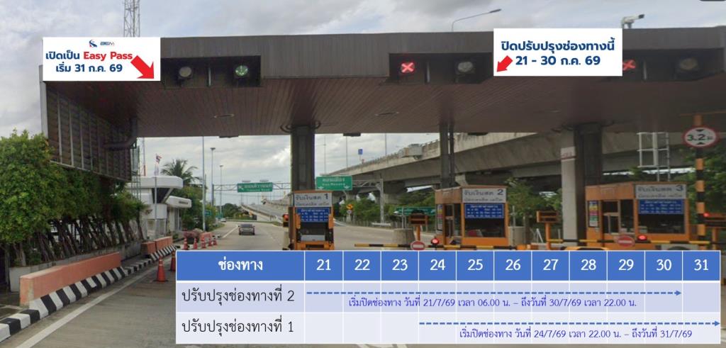 Bangkok Expressway Enhances Ease Pass Lanes and Road Surface for Traffic Relief
