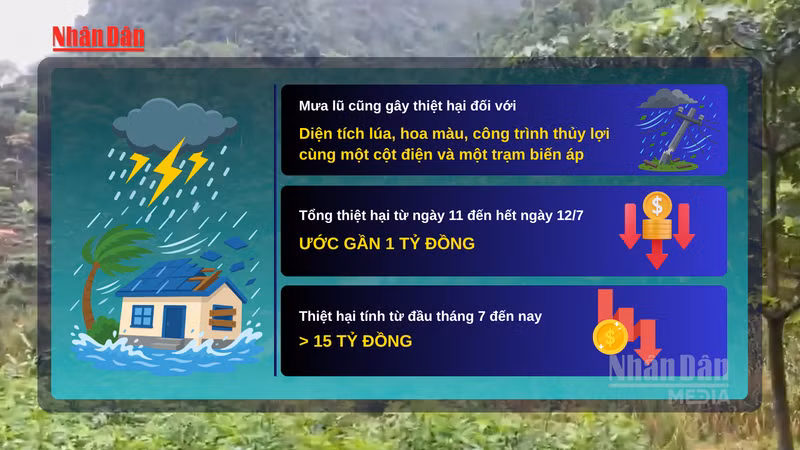 ディエンビエン省、豪雨で150億ドン超の被害