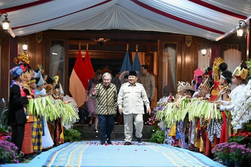 Prabowo Welcomes UN Secretary-General Guterres at Hambalang Defense Facility