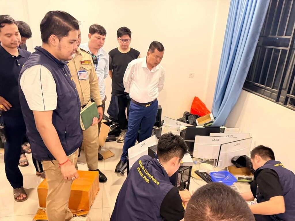 Three Suspects Arrested in Phnom Penh for Online Scams, Large Quantity of Electronics Seized