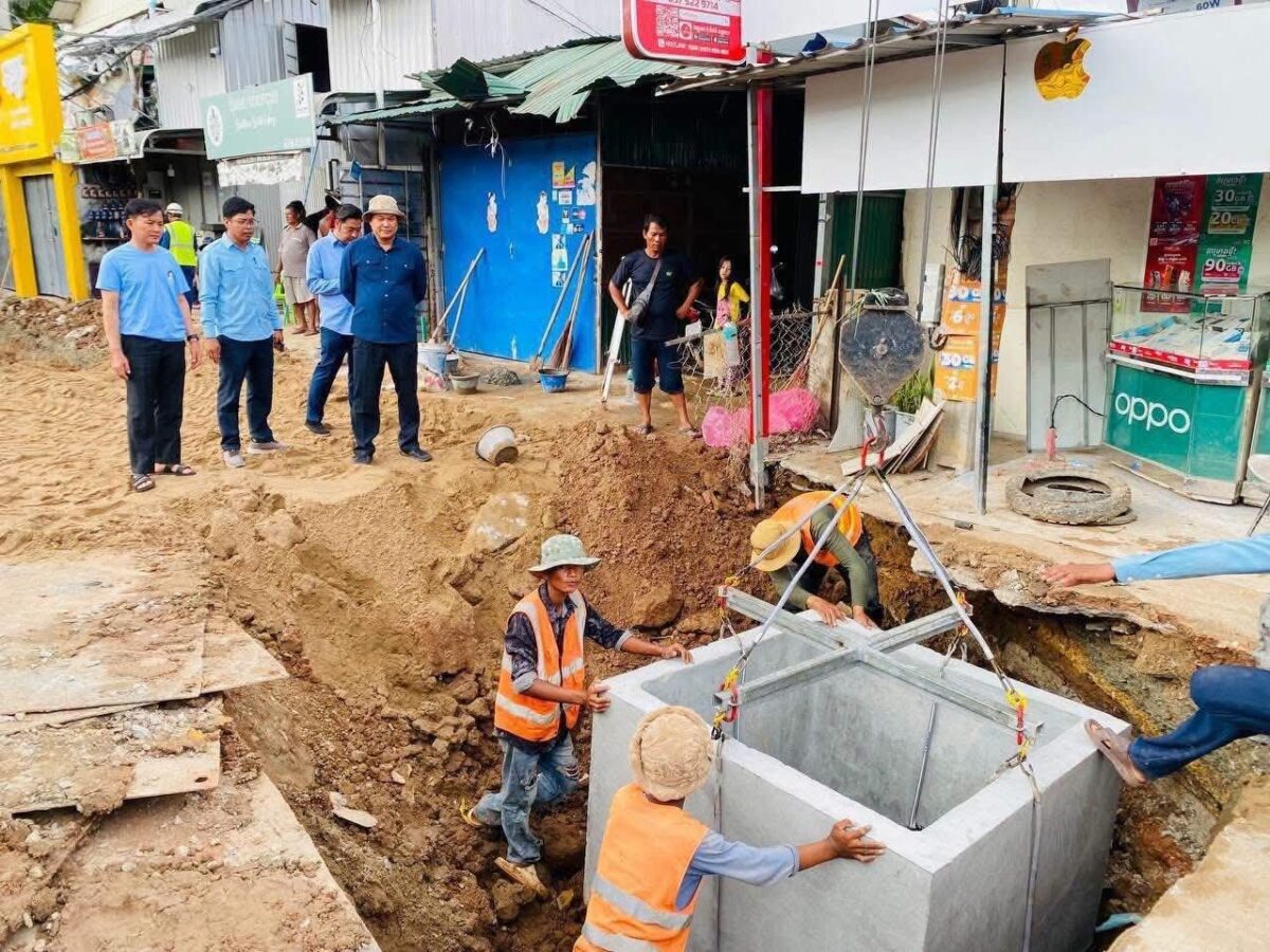 New Road Dug Up for Drainage Work, Angering Cambodian Residents