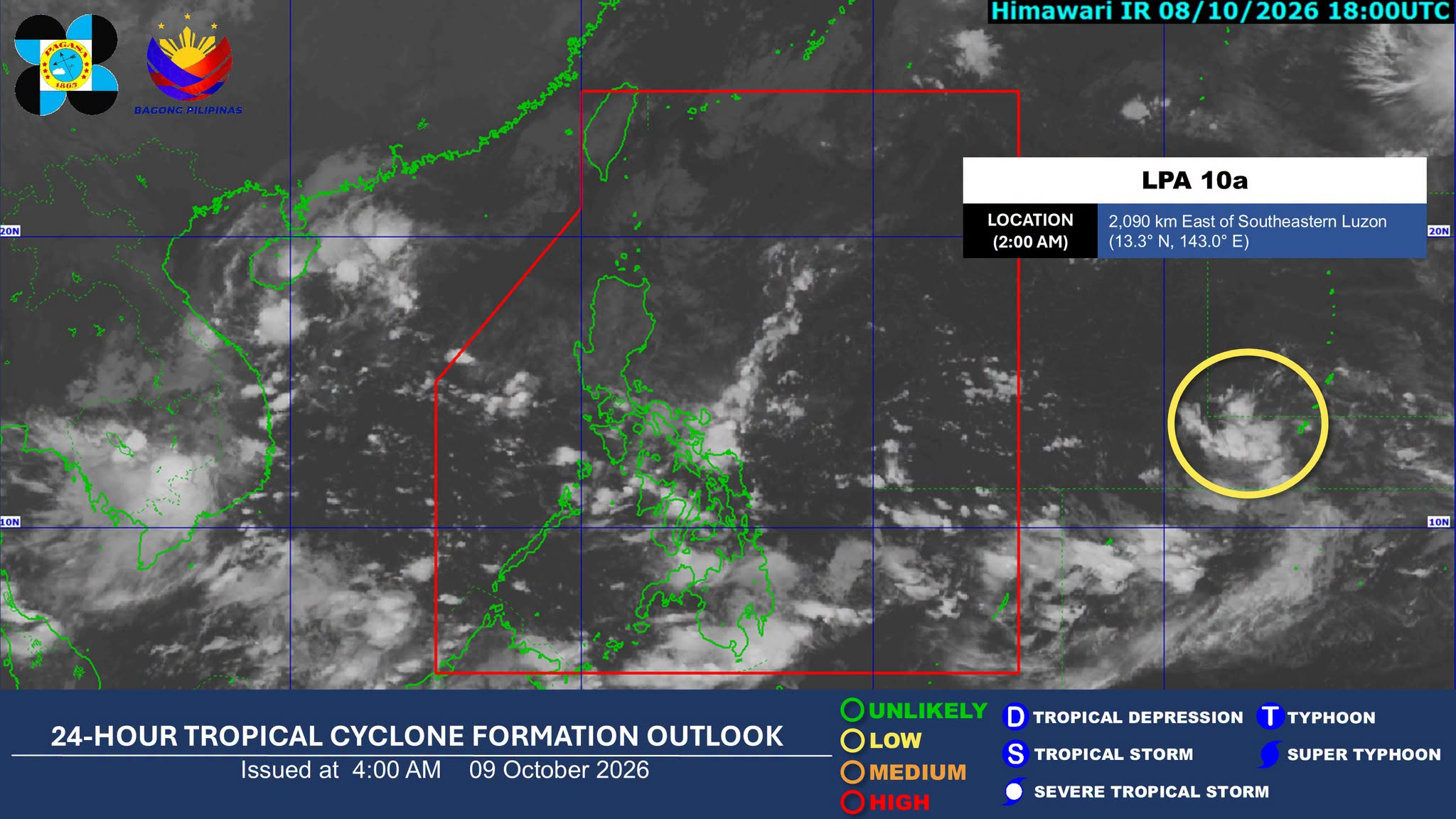 New Low-Pressure Area Forms Outside PAR, Unlikely to Become Cyclone