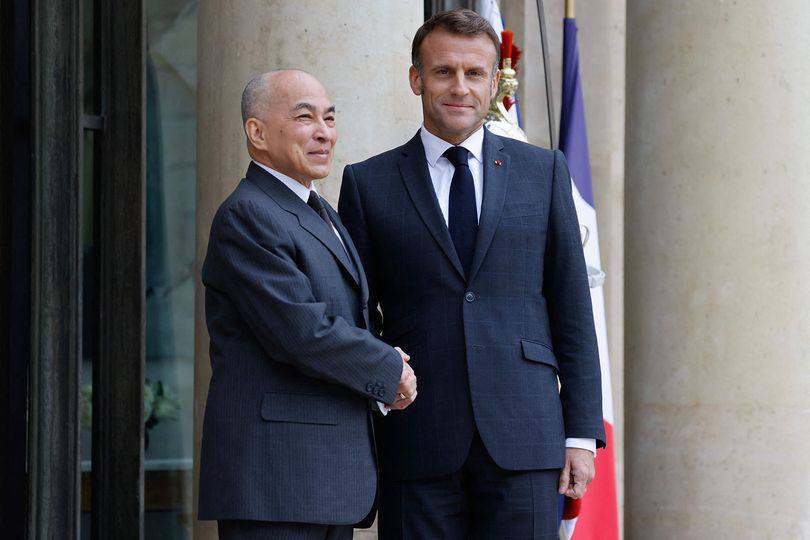 カンボジア国王、仏大統領に祝意 マクロン氏訪問とフランコフォニー会議に期待