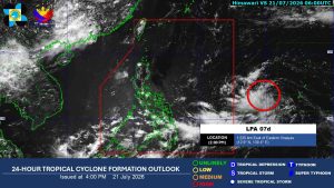 LPA Expected to Enter PAR, Potential Tropical Depression Kiyapo to Bring Rains