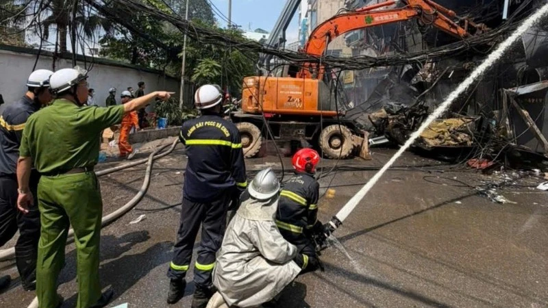 ハノイ市レドゥックトー通りの飲食店で火災発生、1名の死亡を確認