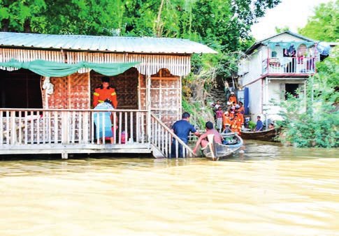 Flood-affected people evacuated to safer locations in townships of Sagaing Region